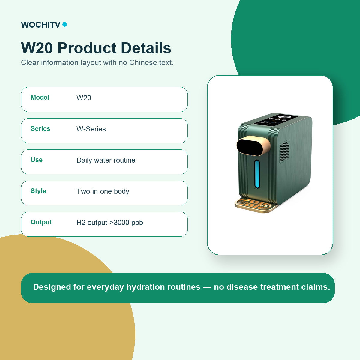 WOCHITV W20 04 product details - hydrogen water product image 4
